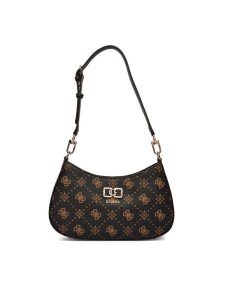 Guess Torebka Emelie Logo HWGP99 28180 Brązowy. Brązowe torebki klasyczne Guess, z aplikacjami, ze skóry, bez dodatków. Za 609,99 zł.