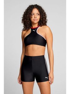 Puma Szorty sportowe w kolorze czarnym rozmiar: XL. Czarne spodenki sportowe Puma, xl, bez wzorów, z materiału, z podwyższonym stanem, outdoorowe. Za 70,24 zł.