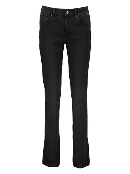 MAVI Dżinsy - Slim fit - w kolorze czarnym rozmiar: W25/L30. Czarne jeansy Mavi, z aplikacjami, ze skóry. Za 100,28 zł.