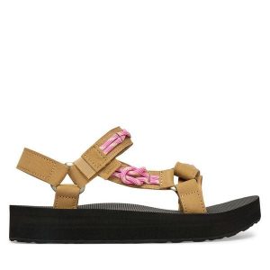 Sandały Teva. Brązowe sandały Teva, bez wzorów, bez obcasa, na płaskiej podeszwie, bez zapięcia. Za 339,99 zł.