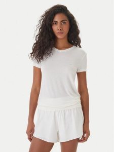 Emporio Armani T-Shirt EW000409 AF19024 U1131 Biały Regular Fit. Białe t-shirty Emporio Armani, m, bez wzorów, z bawełny, bez kołnierzyka, bez ramiączek. Za 259,99 zł.