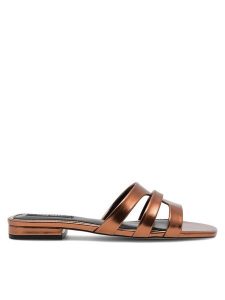 Nine West Klapki 123AL1207-1 Brązowy. Brązowe klapki Nine West, bez wzorów, z syntetyku, bez obcasa. Za 107,99 zł.