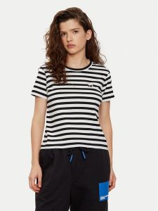 KARL LAGERFELD T-Shirt A1W17099 Czarny Regular Fit. Czarne t-shirty KARL LAGERFELD, s, bez wzorów, z bawełny, bez kołnierzyka, bez ramiączek. Za 289,99 zł.