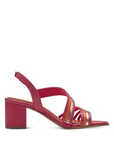 Marco Tozzi Sandały w kolorze różowym ze wzorem na obcasie rozmiar: 38. Różowe sandały Marco Tozzi, bez wzorów, z otwartym noskiem, bez obcasa, na koturnie, bez zapięcia. Za 101,94 zł.