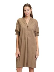 Vera Mont Sukienka w kolorze jasnobrązowym rozmiar: 46. Brązowe sukienki Vera Mont, bez wzorów, bez kołnierzyka, bez ramiączek, mini. Za 195,99 zł.