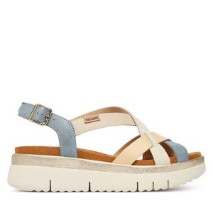 Sandały Pikolinos. Niebieskie sandały Pikolinos, bez wzorów, bez obcasa, na płaskiej podeszwie, bez zapięcia. Za 559,99 zł.