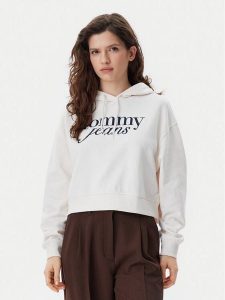 Tommy Jeans Bluza Script DW0DW20306 Beżowy Relaxed Fit. Brązowe bluzy Tommy Jeans, xs, bez wzorów, z bawełny, bez kaptura. Za 229,99 zł.