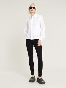 G-Star Dżinsy - Skinny fit - w kolorze czarnym rozmiar: W28/L30. Czarne jeansy G-Star, z aplikacjami, ze skóry, z podwyższonym stanem. Za 209,95 zł.