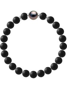Pearline Bransoletka "Tahitien" z perłą rozmiar: 19 cm. Czarne bransoletki Pearline, z agatem, srebrne. Za 346,99 zł.