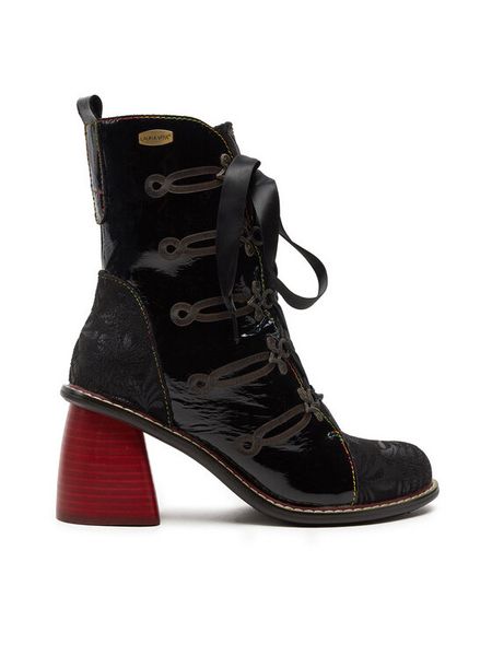 Laura Vita Botki Evcao 311 Czarny. Czarne botki LAURA VITA, bez wzorów, ze skóry, bez obcasa, na słupku, bez zapięcia. Za 449,99 zł.