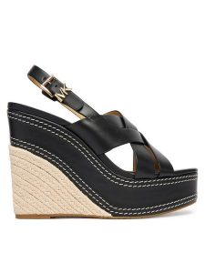 MICHAEL Michael Kors Sandały Nora 40S5NOHS3L Czarny. Czarne buty zimowe MICHAEL Michael Kors, ze skóry, bez obcasa, na koturnie, bez zapięcia. Za 739,99 zł.