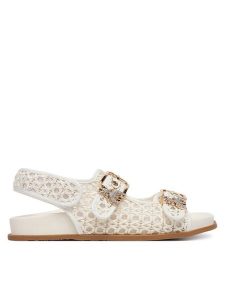 Patrizia Pepe Sandały PPJ383.06 Biały. Białe sandały Patrizia Pepe, bez wzorów, ze skóry, bez obcasa, na płaskiej podeszwie, bez zapięcia. Za 579,99 zł.