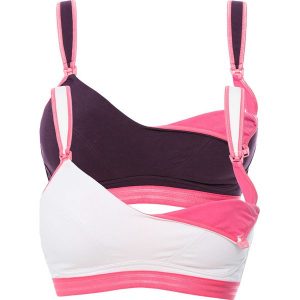 Wygodny biustonosz dla karmiących (2 szt.) bonprix ecru-różowy + jeżynowo-różowy. Biustonosze marki bonprix. Za 33,98 zł.