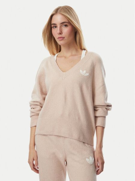 Adidas Sweter Essentials KR9175 Beżowy Loose Fit. Brązowe swetry klasyczne ADIDAS, l, z bawełny, bez kołnierzyka. Za 279,99 zł.