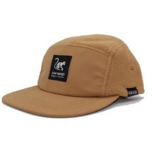 Czapka 5-panelowa górska i trekkingowa – wodoodporna (Beżowy). Brązowe czapki SURF MONKEY, bez wzorów, z materiału. Za 135,96 zł.