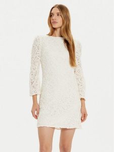 YAS Sukienka koktajlowa Elenor 26032155 Écru Regular Fit. Kombinezony YAS, m, bez wzorów, z bawełny, wizytowe, bez kołnierzyka, bez ramiączek. Za 349,99 zł.