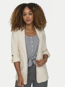 ONLY Marynarka Aris 15310839 Beżowy Loose Fit. Brązowe marynarki i żakiety ONLY, bez wzorów, z wiskozy. Za 209,99 zł.