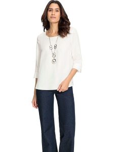 WITT WEIDEN Bluzka w kolorze białym rozmiar: 44. Białe bluzki WITT WEIDEN, bez wzorów, bez kołnierzyka, bez ramiączek. Za 96,14 zł.