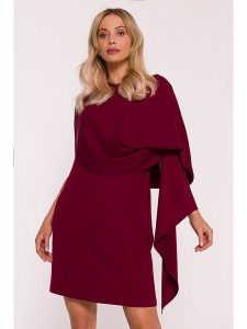 Stylove Sukienka w kolorze bordowym rozmiar: XL. Czerwone sukienki Stylove, na co dzień, xl, bez wzorów, bez kołnierzyka, bez ramiączek, mini, proste. Za 214,99 zł.