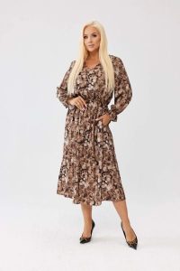 Wiskozowa sukienka Marlen MIDI w abstrakcyjny wzór - z gumką w pasie i kieszeniami PLUS SIZE XXL OVERSIZE JESIEŃ. Sukienki Moda Size Plus Iwanek, na co dzień, na jesień, plus size, bez wzorów, z materiału, eleganckie, bez kołnierzyka, plus size, bez ramiączek, midi, oversize. Za 329,90 zł.