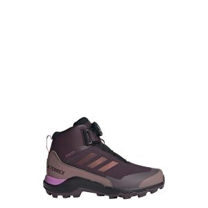 Buty Terrex Winter Mid BOA RAIN.RDY Hiking. Czerwone buty trekkingowe ADIDAS, z materiału, bez zapięcia. Za 470,99 zł.