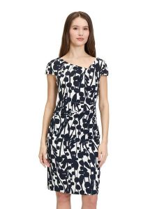 Vera Mont Sukienka w kolorze kremowo-granatowym rozmiar: 42. Brązowe sukienki Vera Mont, bez wzorów, bez kołnierzyka, bez ramiączek, mini. Za 239,99 zł.