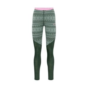 Damskie legginsy Kari Traa Mina. Zielone legginsy Kari Traa, bez wzorów, z poliesteru, z podwyższonym stanem. Za 374,00 zł.