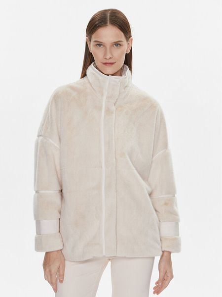 Bruuns Bazaar Futro Lyn BBW3679 Écru Regular Fit. Białe płaszcze Bruuns Bazaar, m, bez wzorów, z futra, bez kaptura. Za 655,99 zł.