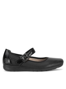 Rieker Baleriny L9352-00 Czarny. Czarne balerinki Rieker, bez wzorów, ze skóry, bez obcasa, bez zapięcia. Za 219,99 zł.