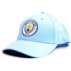 Czapka Manchester City licencjonowana. Niebieskie czapki MANCHESTER CITY, bez wzorów. Za 92,00 zł.