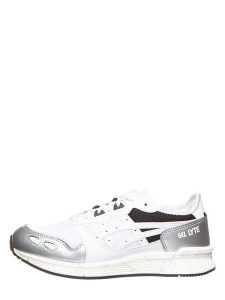 Asics Sneakersy "Hyper Gel-Lyte" w kolorze srebrno-białym rozmiar: 37. Białe trampki ASICS, bez wzorów, bez zapięcia. Za 77,95 zł.