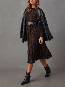 LA Angels Sukienka w kolorze czarno-jasnobrązowym rozmiar: L. Brązowe sukienki LA Angels, l, bez wzorów, bez kołnierzyka, bez ramiączek, midi. Za 197,17 zł.