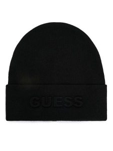 Guess Czapka AW5179 POL01 Czarny. Czarne czapki Guess, z aplikacjami, z materiału. Za 129,99 zł.