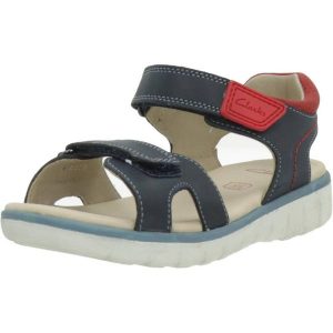 Sandały CLARKS ROAM SURF K Niebieski. Niebieskie sandały Clarks, bez wzorów, ze skóry, bez obcasa, bez zapięcia. Za 151,99 zł.