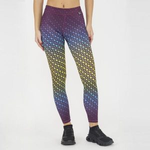 Legginsy do treningu damskie NETMESH. Fioletowe legginsy ELPLAYER, bez wzorów, z dżerseju. W wyprzedaży za 84,50 zł.
