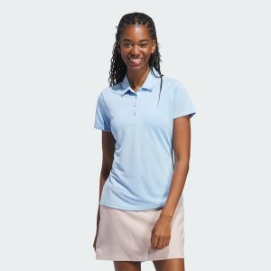 Damska koszulka polo z krótkim rękawem Solid Performance. Niebieskie bluzki ADIDAS, xl, bez wzorów, klasyczne, bez kołnierzyka, bez ramiączek. Za 229,00 zł.