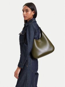 Calvin Klein Torebka Ck Medium Shoulder Bag LV04F3522G Zielony ciemny. Zielone torebki klasyczne Calvin Klein, bez wzorów, ze skóry, bez dodatków. Za 569,99 zł.