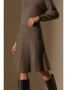 Perfect Cashmere Kaszmirowa spódnica "Shaw" w kolorze brązowym rozmiar: L. Brązowe spódnice Perfect Cashmere, l, bez wzorów, z kaszmiru, midi. Za 241,56 zł.