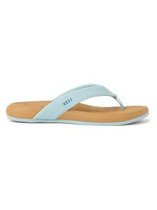Reef Japonki "Cushion Melody" w kolorze błękitno-jasnobrązowym rozmiar: 36. Brązowe klapki Reef, bez wzorów, z otwartym noskiem, bez obcasa. Za 176,08 zł.