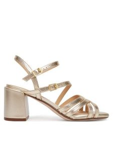 Clarks Sandały Ezoria Strap 26185896 Złoty. Żółte sandały Clarks, bez wzorów, ze skóry, bez obcasa, na słupku, bez zapięcia. Za 389,99 zł.