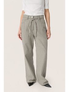 Soaked in Luxury Spodnie w kolorze zielono-białym rozmiar: XL. Zielone spodnie z wysokim stanem Soaked in Luxury, bez wzorów, z materiału, z podwyższonym stanem. Za 195,99 zł.