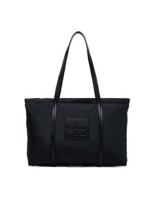 Calvin Klein Torebka Medium Tote LV04F3869G Czarny. Czarne shopper bag Calvin Klein, bez wzorów, z materiału, bez dodatków. Za 449,99 zł.