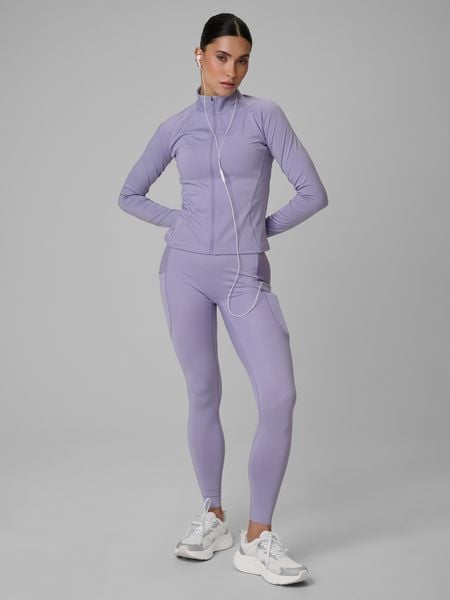 4F Legginsy treningowe szybkoschnące damskie - fioletowe XL. Fioletowe legginsy 4f, bez wzorów. Za 169,99 zł.