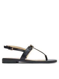 Guess Sandały FLJREL LEA21 Czarny. Czarne sandały Guess, z aplikacjami, ze skóry, bez obcasa, na płaskiej podeszwie, bez zapięcia. Za 249,99 zł.