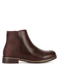 Clara Barson Botki WS6517-01 Brązowy. Brązowe botki Clara Barson, bez wzorów, z materiału, bez obcasa, na płaskiej podeszwie, bez zapięcia. Za 139,99 zł.