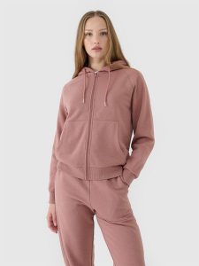 4F Bluza dresowa rozpinana z kapturem damska - brązowa S. Brązowe bluzy 4f, s, bez wzorów, z bawełny, z kapturem. W wyprzedaży za 99,99 zł.