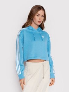 Adidas Bluza adicolor Classics HC2014 Niebieski Relaxed Fit. Niebieskie bluzy ADIDAS, bez wzorów, z bawełny, bez kaptura. Za 179,99 zł.