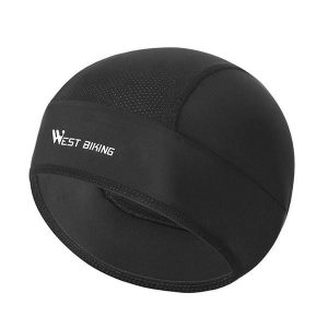 Czapka rowerowa na lato, ochrona UV do biegania - Czarna. Czarne czapki WEST BIKING, bez wzorów, z bawełny, sportowe. Za 55,60 zł.