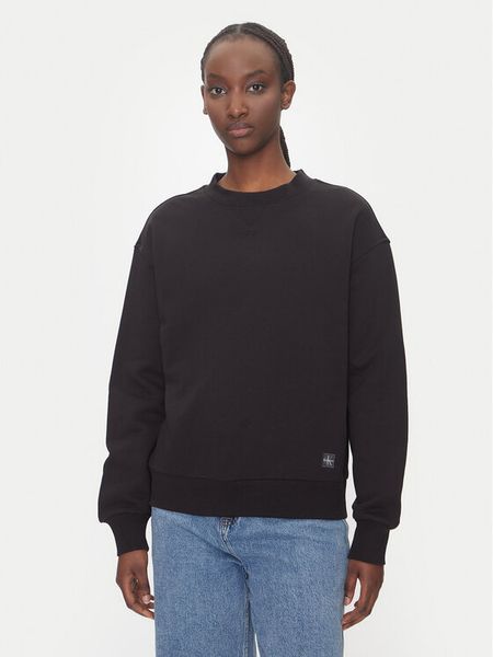 Calvin Klein Jeans Bluza LV047B238G Czarny Regular Fit. Czarne bluzy Calvin Klein Jeans, xs, bez wzorów, z bawełny, bez kaptura. Za 239,99 zł.