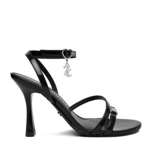 Sandały Juicy Couture. Czarne sandały Juicy Couture, bez wzorów, bez obcasa, na szpilce, bez zapięcia. Za 249,99 zł.